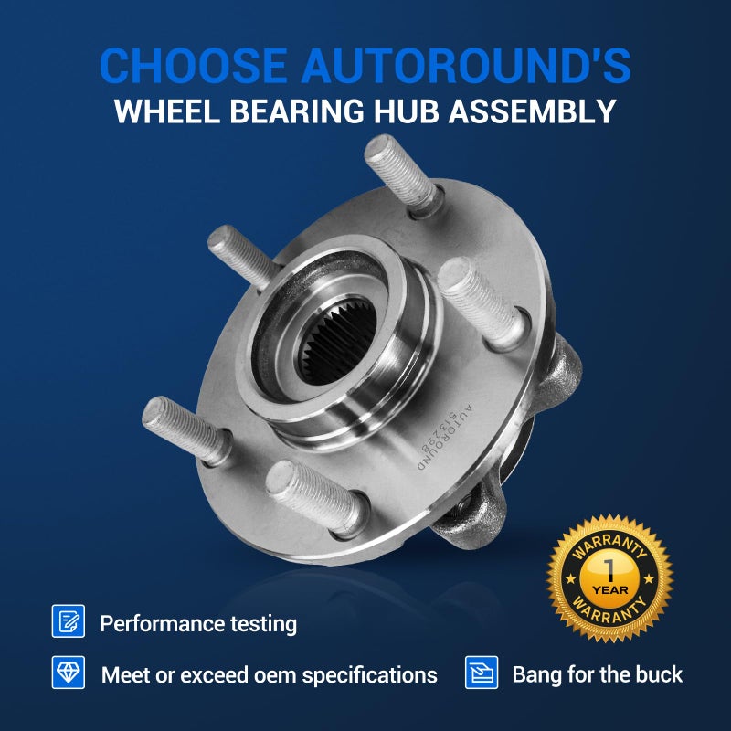 Autoround 513298 Wheel Hub and Bearing Assembly Front Axle Fit for 2008-13 Nissan Rogue/ 2014-15 Rogue Select/ 2007-12 Sentra 2.5L - Image 4